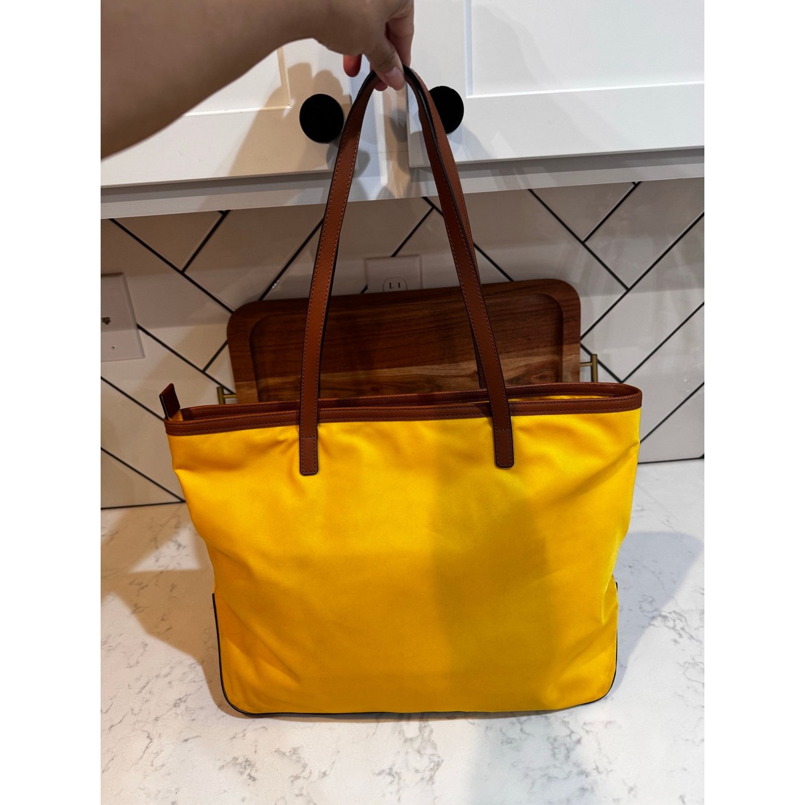 Michael Kors Michael Kors bright yellow Kempton nylon tote leather straps Size ONE SIZE - 2 Thumbnail