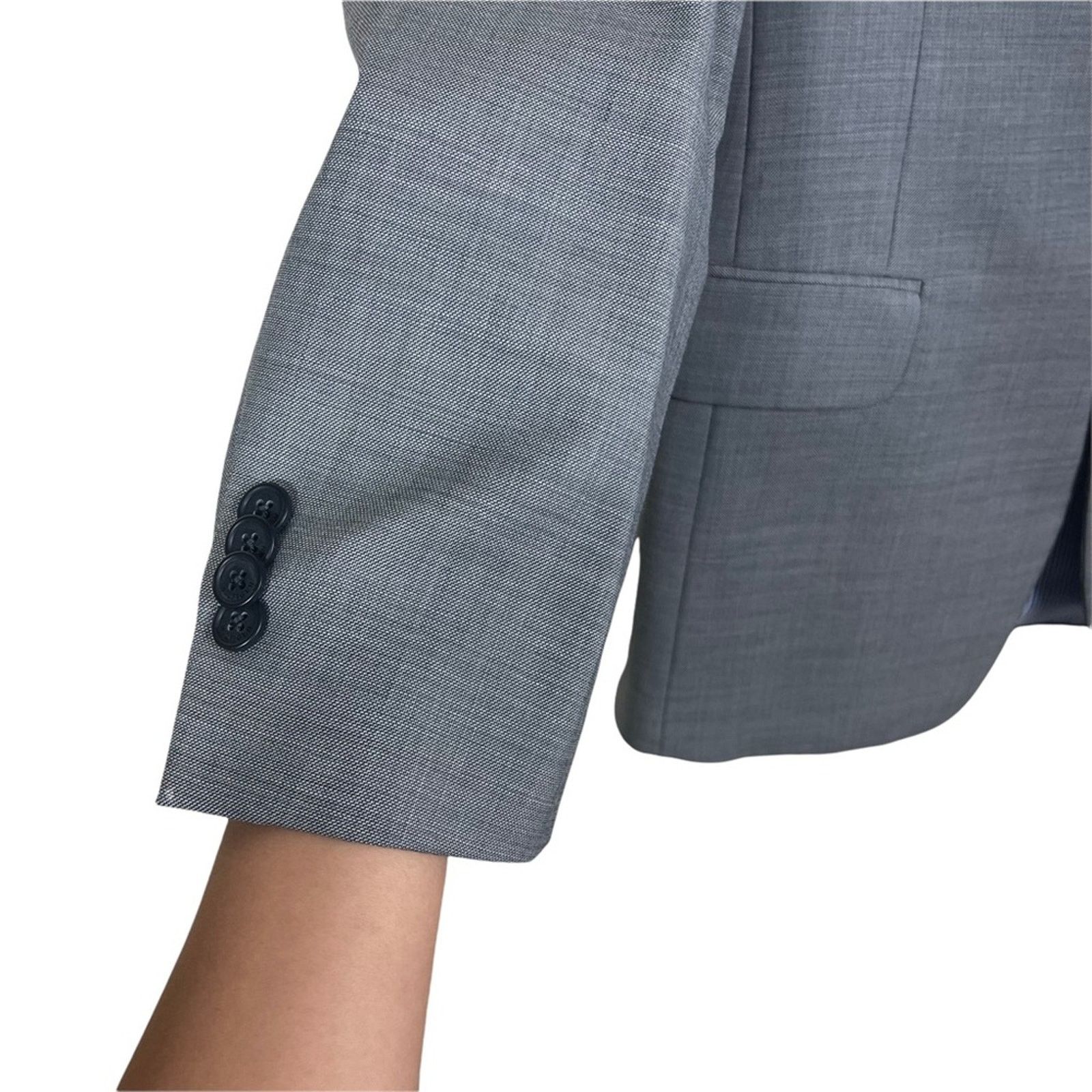 Tommy Hilfiger Tommy Hilfiger 2 Button Notch Collar Wool Blazer Gray 36 S Size 36S - 4 Thumbnail