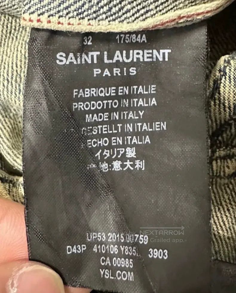 Saint Laurent Paris Saint Laurent Paris Wash mud-dyed cut hole denim pants siz Size US 32 / EU 48 - 4 Thumbnail
