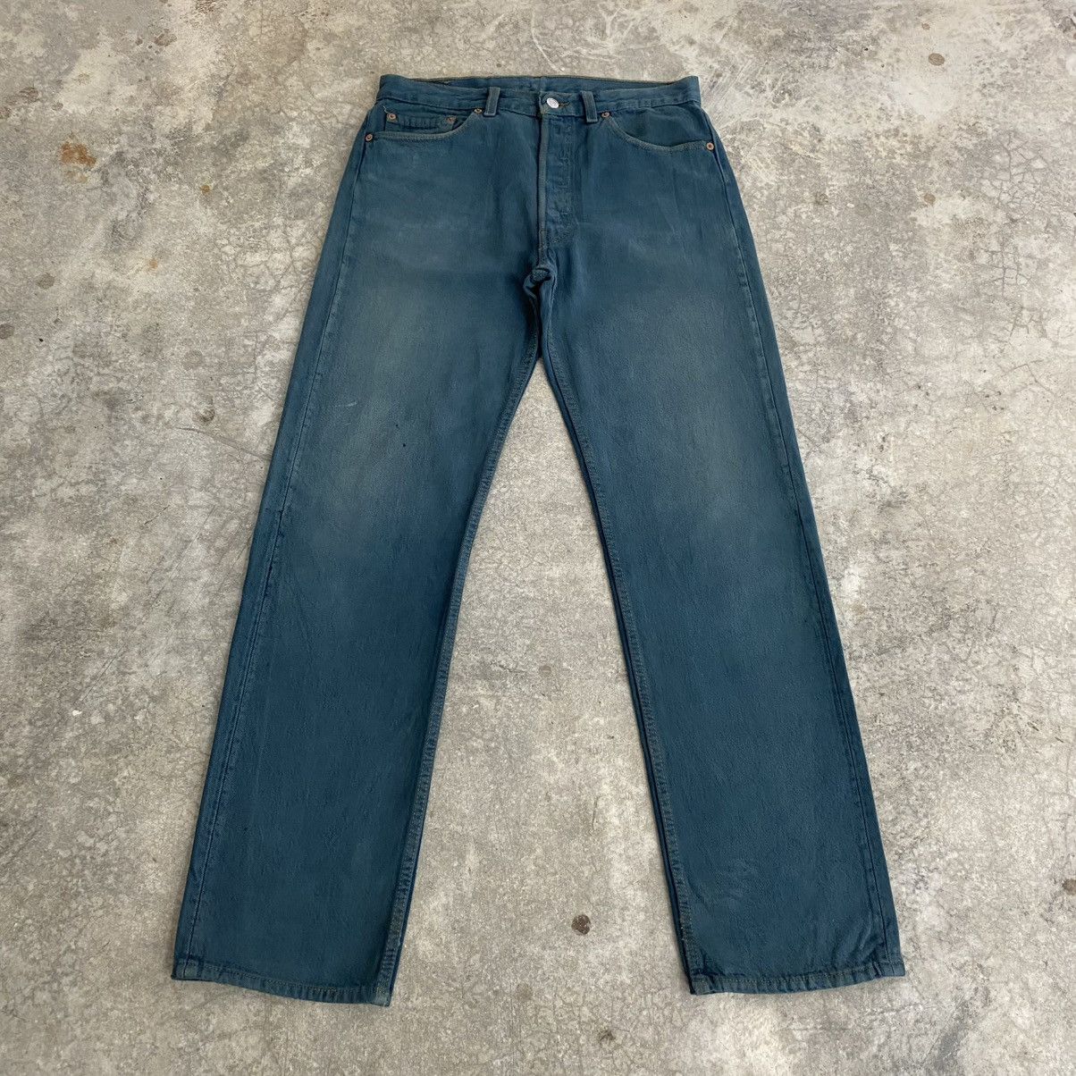 Levi's Vintage Late 80’s Levis 501 Faded Hunter Green Jeans Size US 32 / EU 48 - 1 Thumbnail