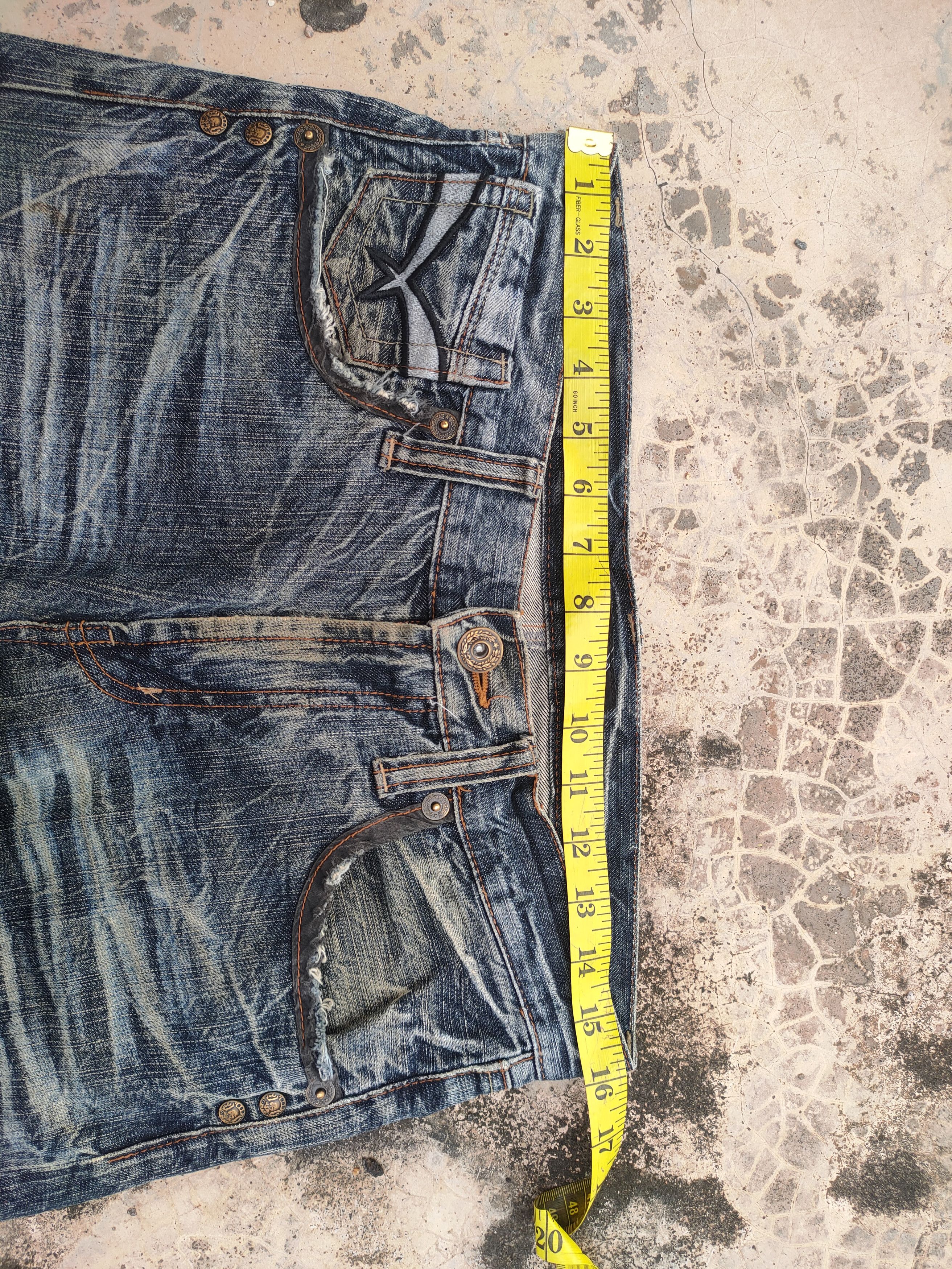 Japanese Brand VINTAGE ORIRIN EMBROIDERE WING FADED RIPPED JEAN DENIM PANTS Size US 32 / EU 48 - 6 Thumbnail
