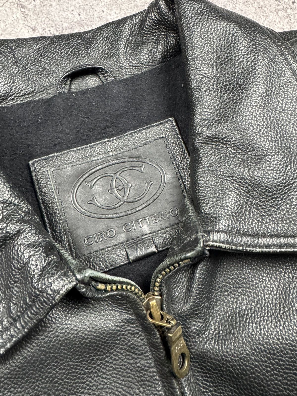 Japanese Brand Vintage leather hard jacket bomber baggy boxy opium japanese Size US XL / EU 56 / 4 - 7 Thumbnail
