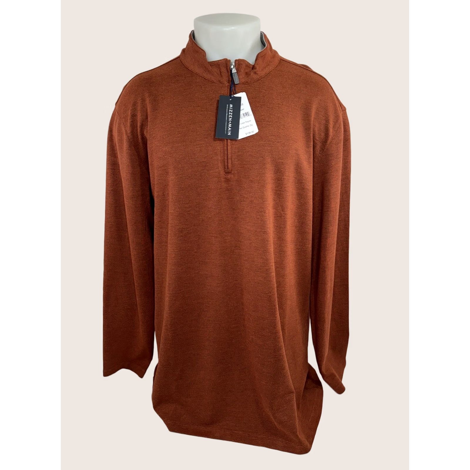 Mizzen+Main MIZZEN + MAIN Pro Flex Quarter Zip Mens XXL Performance Sweater Pullover Rust / Copper Short Description? Size US XXL / EU 58 / 5 - 1 Thumbnail