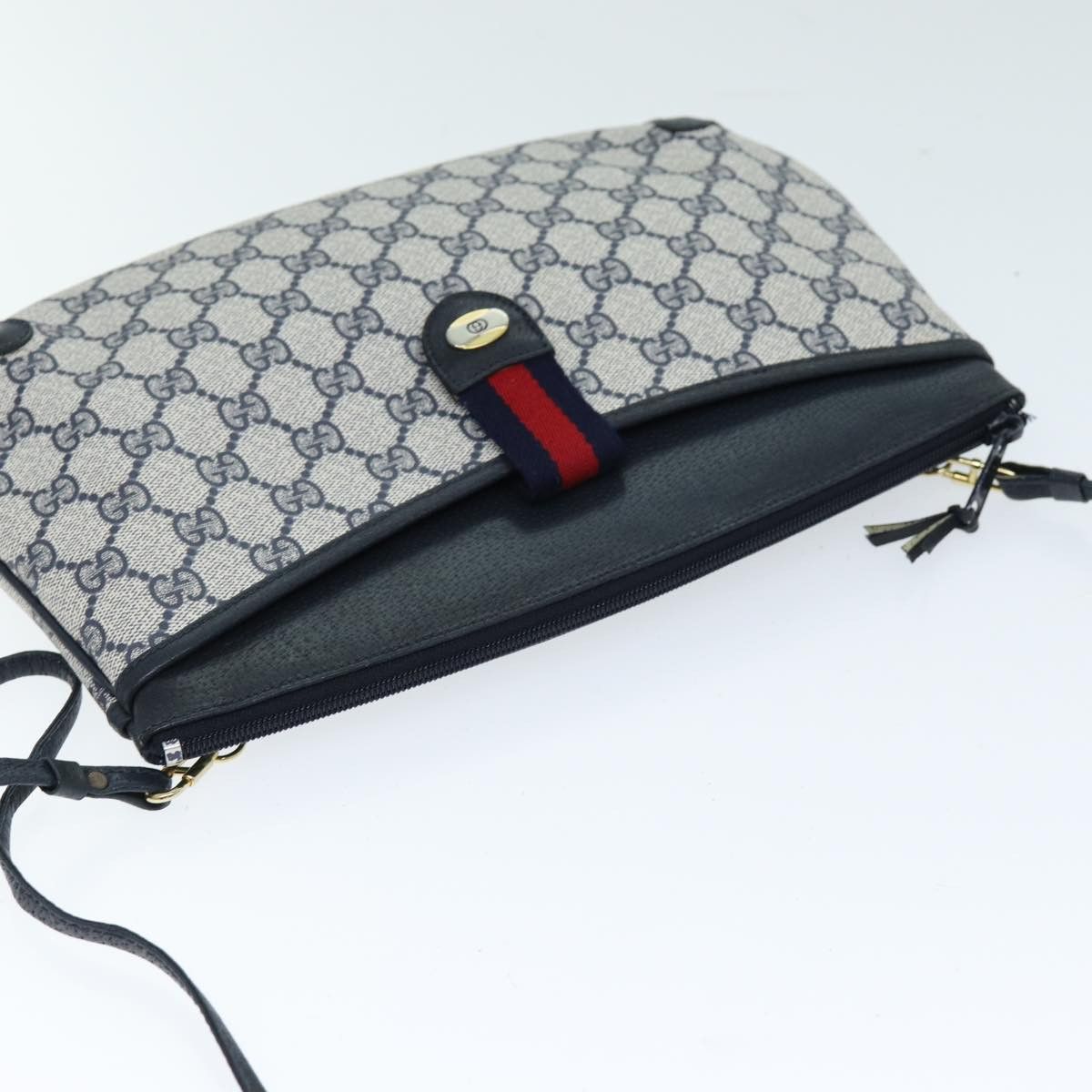 Gucci GUCCI GG Supreme Sherry Line Shoulder Bag Pvc Navy Red 904 Size ONE SIZE - 6 Thumbnail