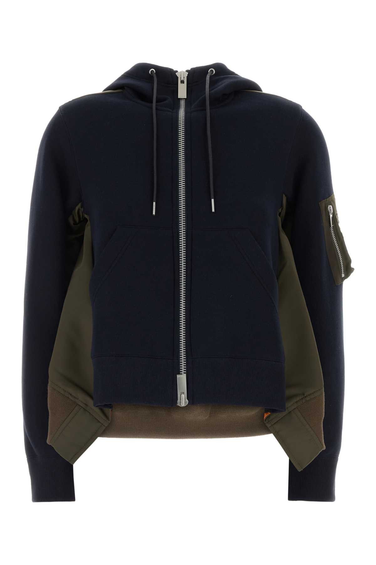 Sacai Two-Tone Jersey And Nylon Jacket Size M / US 6-8 / IT 42-44 - 1 Thumbnail