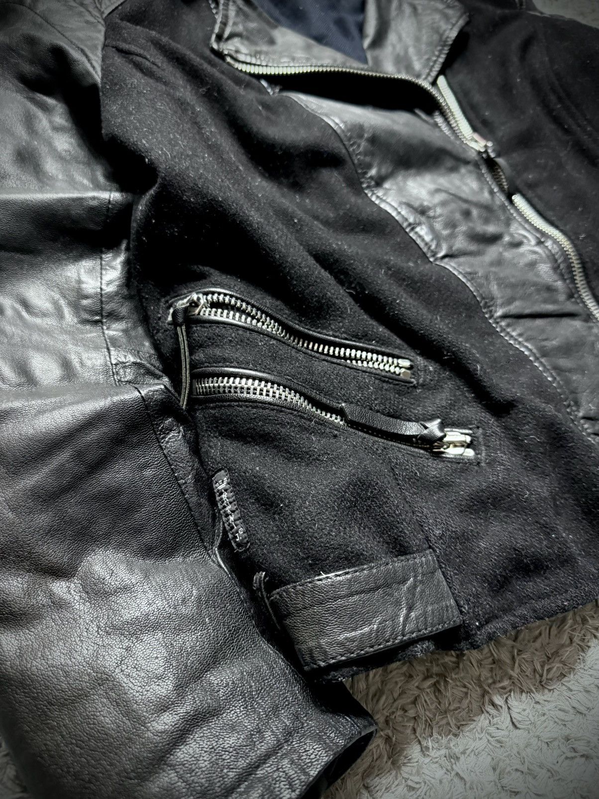 Emporio Armani 00s Emporio Armani Leather Jacket Rare Luxury Vintage Size L / US 10 / IT 46 - 6 Thumbnail