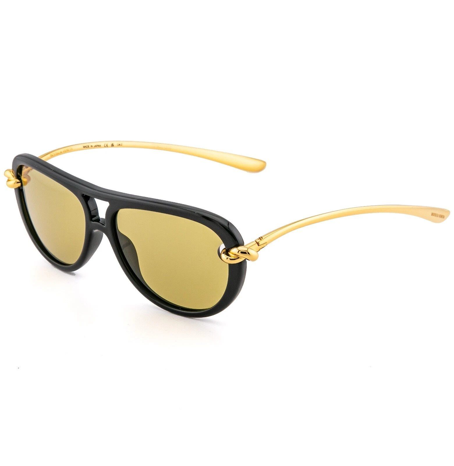 Bottega Veneta BOTTEGA VENETA 1418 KNOT Pilot BV1418S Gold Black Unisex 001 Size ONE SIZE - 4 Thumbnail
