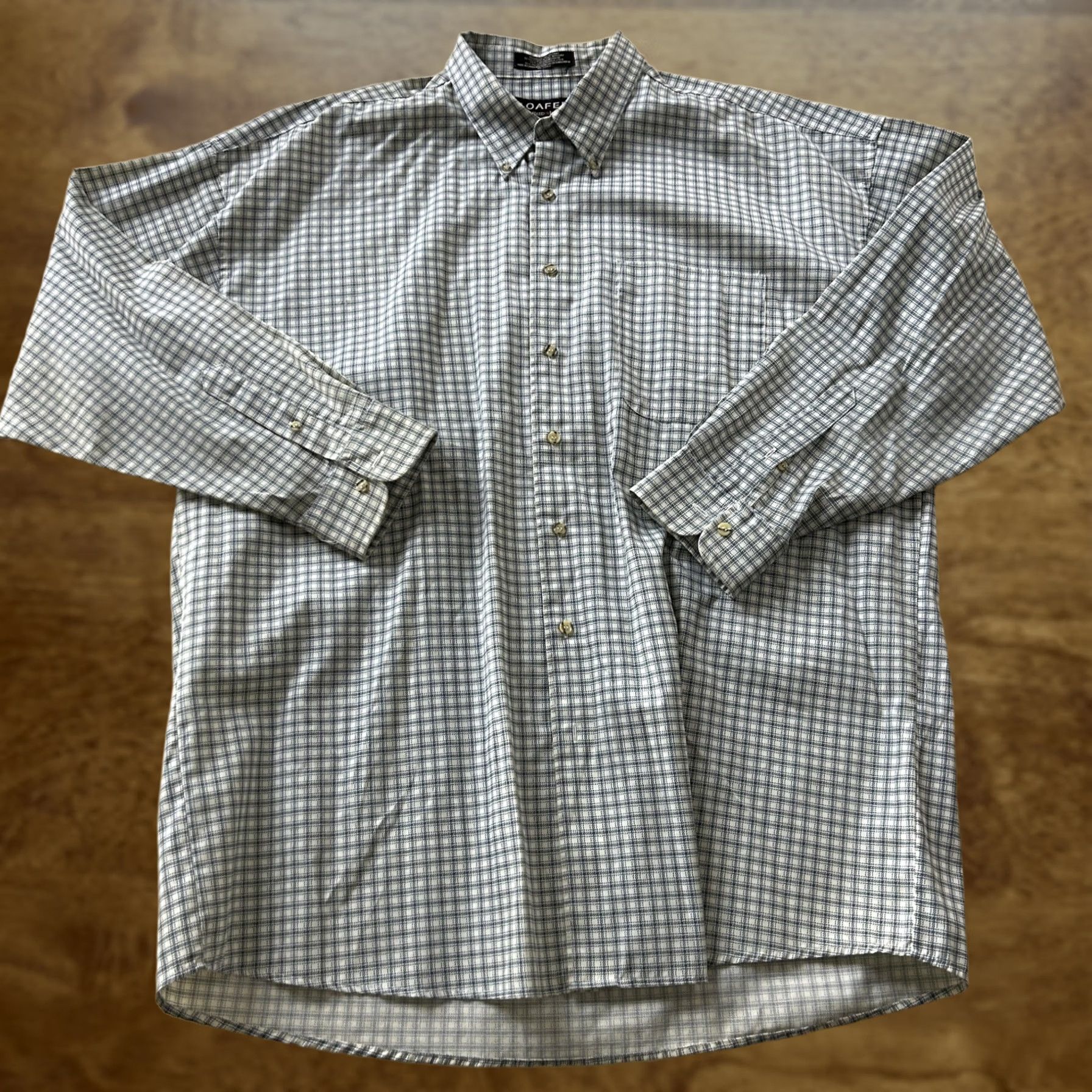 Vintage Loafers Shirt Mens 2XLT Blue Check Long Sleeve Button-Down Wrinkle Resistant Shirt Size US XXL / EU 58 / 5 - 1 Thumbnail