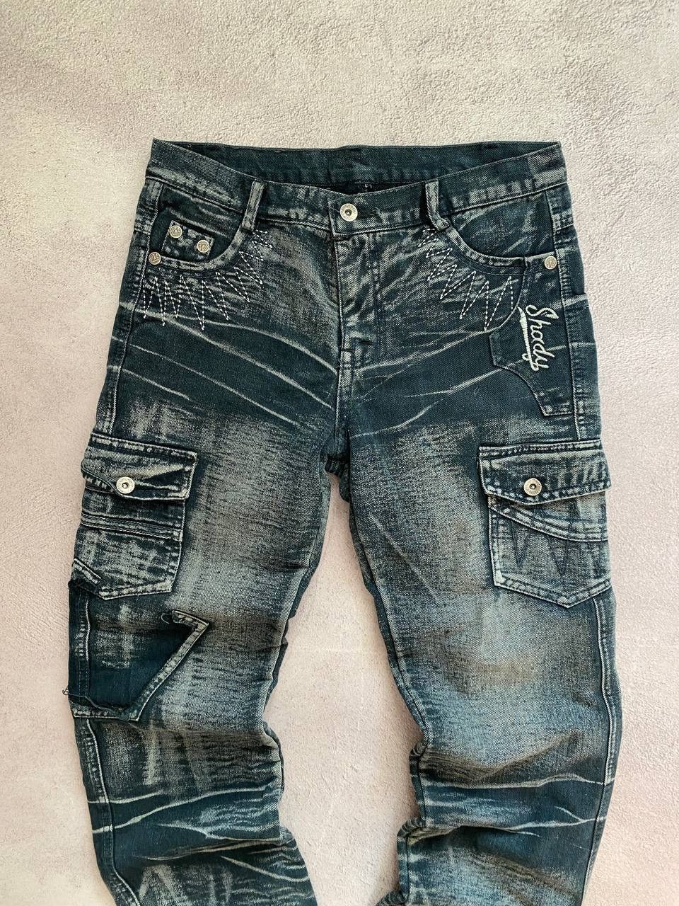 Vintage Dirty pants Faded Crash denim thrashed y2k distressed jeans Size US 29 - 2 Thumbnail