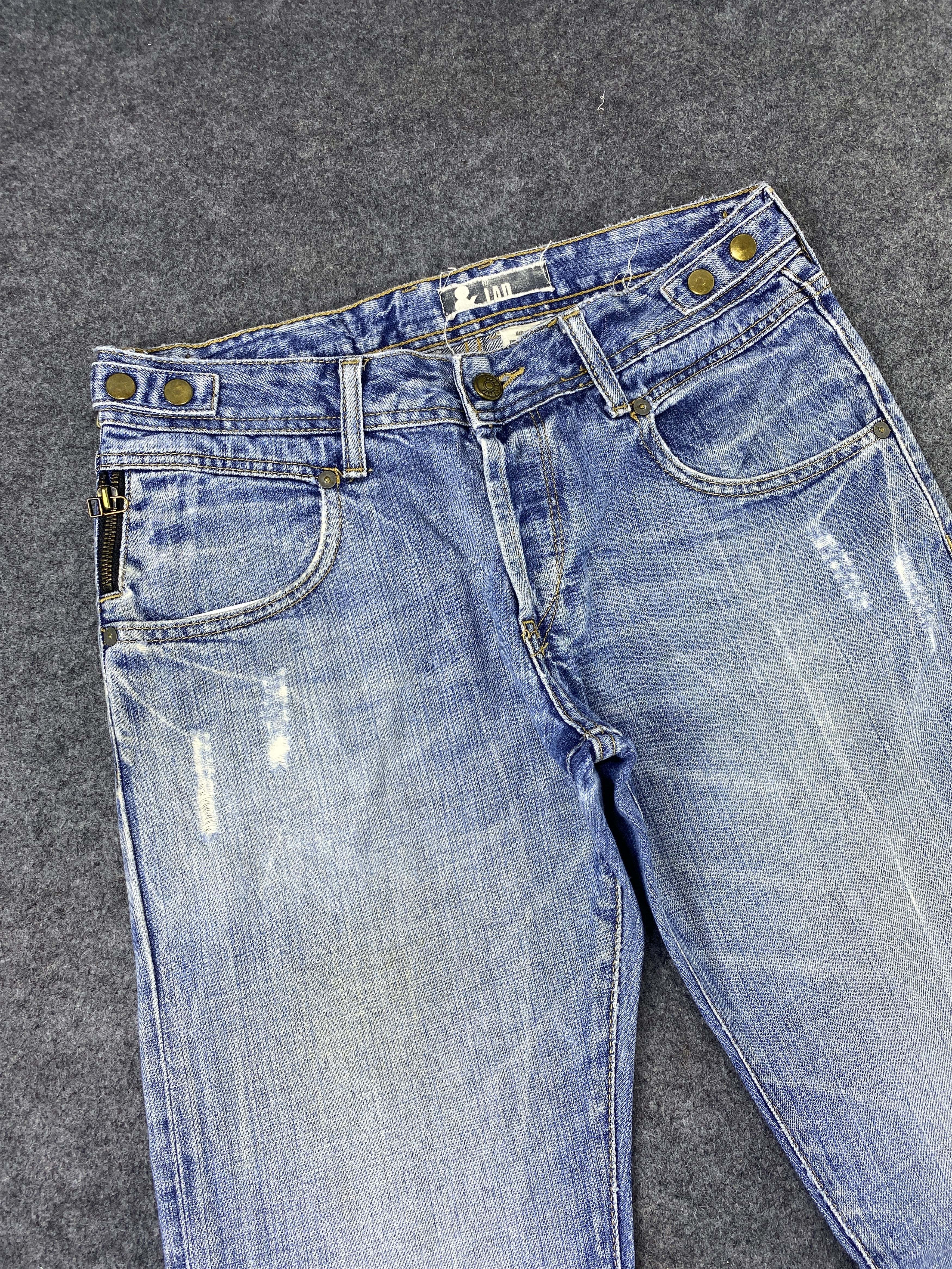 Jean & Distressed Blue Wash Flare Denim - J974 Size US 32 / EU 48 - 5 Thumbnail