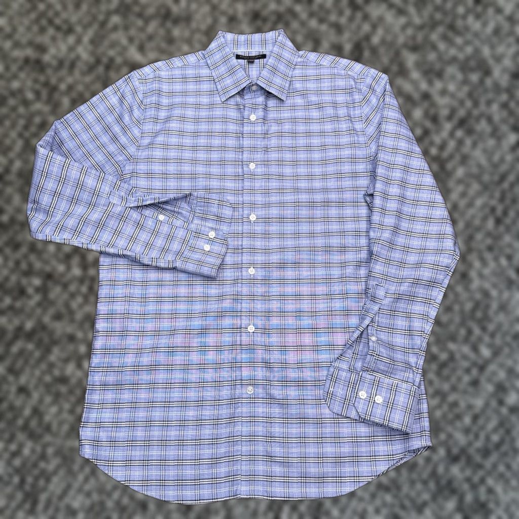 Banana Republic Banana Republic Shirt Mens M Blue Plaid Slim Fit Button-Up Long Sleeve Casual Workwear Size US M / EU 48-50 / 2 - 1 Thumbnail
