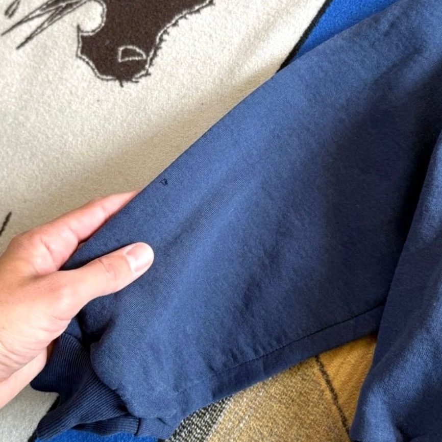 Hanes VINTAGE Hanes Hoodie Sweatshirt Large Medium Y2K 90s Skater Skate Blue Men Long Sleeve Pullover Grunge 90s Theme Size US L / EU 52-54 / 3 - 6 Thumbnail