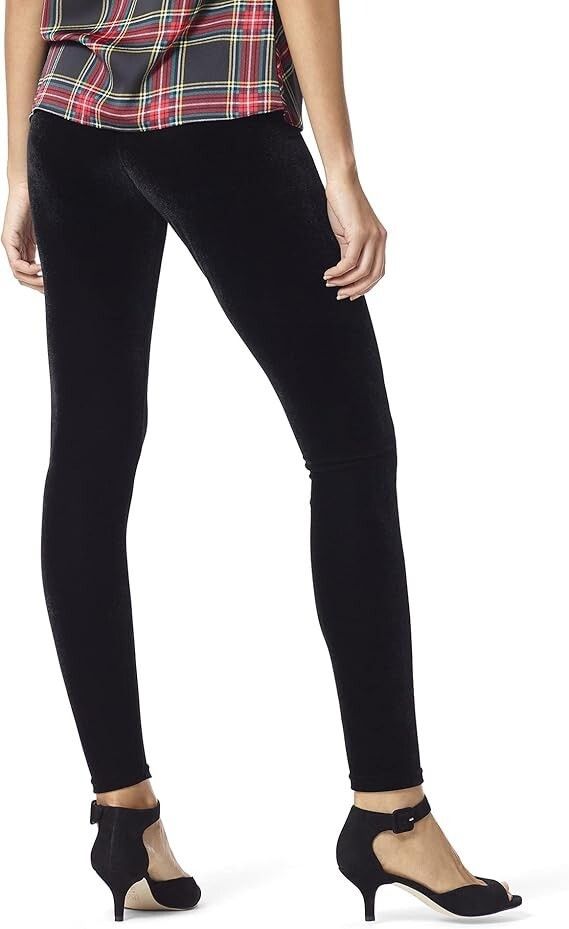 Other HUE U23362 Velvet Velour High Rise Leggings Black ( S ) Size 28" / US 6 / IT 42 - 2 Thumbnail
