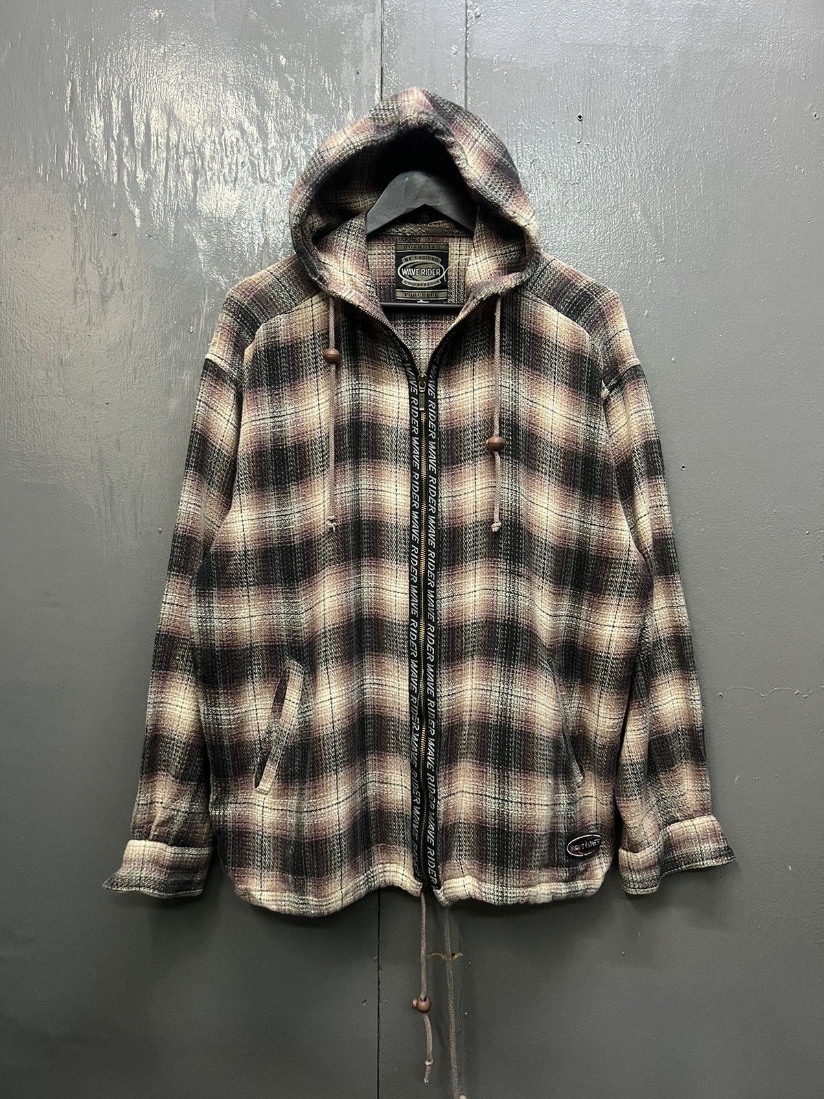 Vintage Vintage Wave Rider Plaid Tartan Hoodie Size US L / EU 52-54 / 3 - 1 Thumbnail