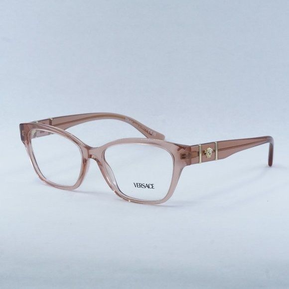 image of New Versace Ve3344 5434 54Mm Brown Transparent Eyeglasses, Women's