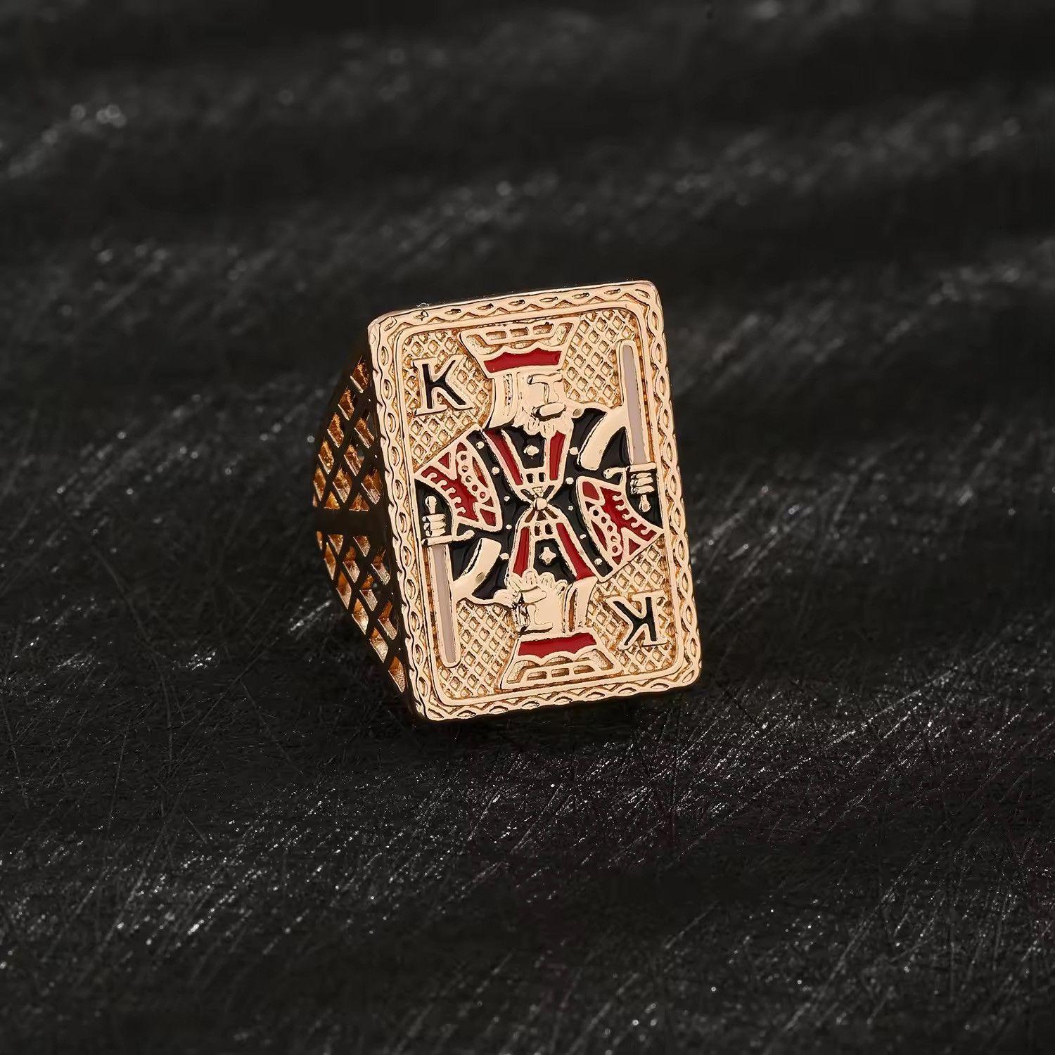Jewelry brass gambling theme ring (size 8-10) Size ONE SIZE - 1 Thumbnail