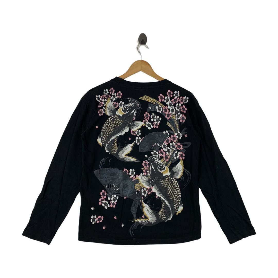 Japanese Brand Vintage CURE ALL japan culture overprint Koi fish sukajantee Size US L / EU 52-54 / 3 - 4 Thumbnail