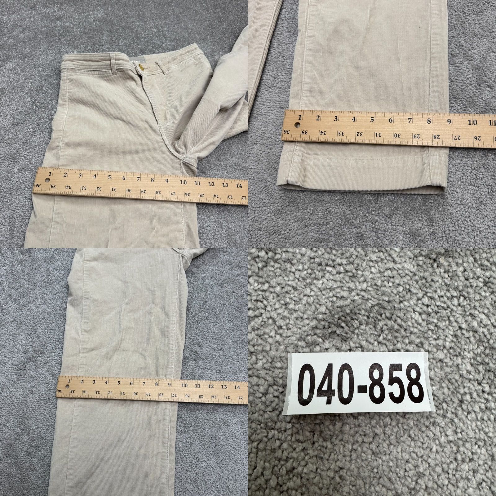 Everlane Everlane High Rise Wide Leg Corduroy Pants Womens 4 Beige Cotton Stretch Casual Chino Front Flat 28in Inseam Label: Everlane Mens? Size 27" / US 4 / IT 40 - 9 Thumbnail