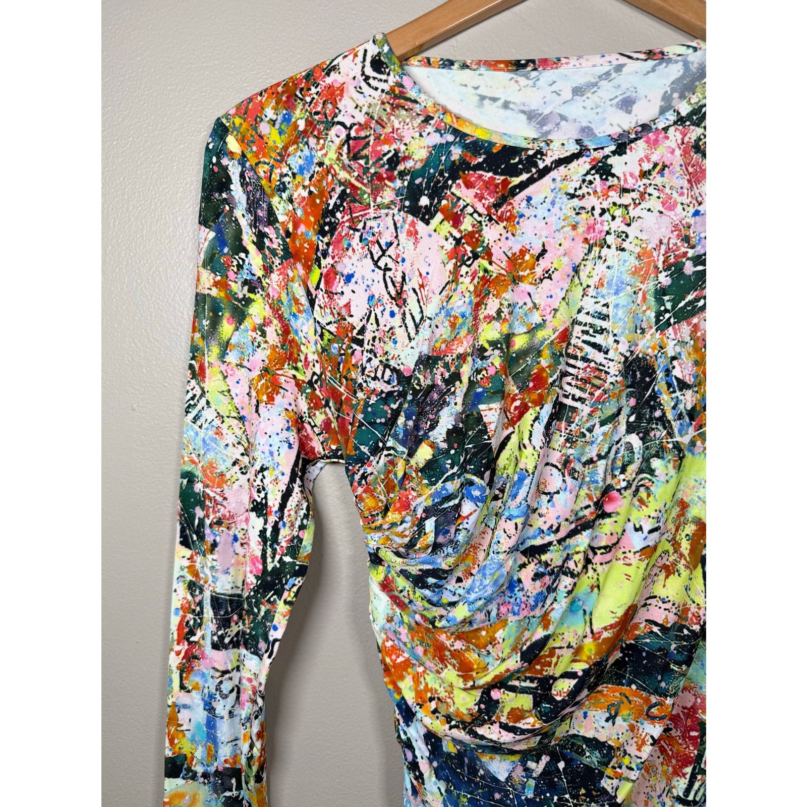 Dsquared2 NWOT DSquared2 Abstract Print Long Sleeve Dress S $980 Size S / US 4 / IT 40 - 6 Thumbnail