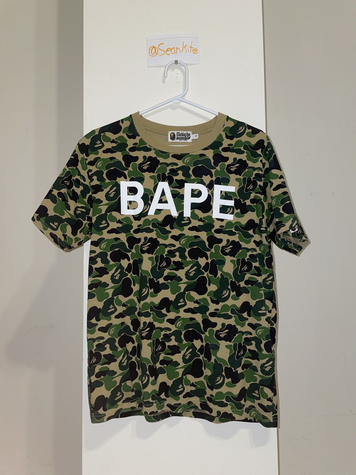 image of Bape Abc Camo Tee in Green, Men's (Size Small)