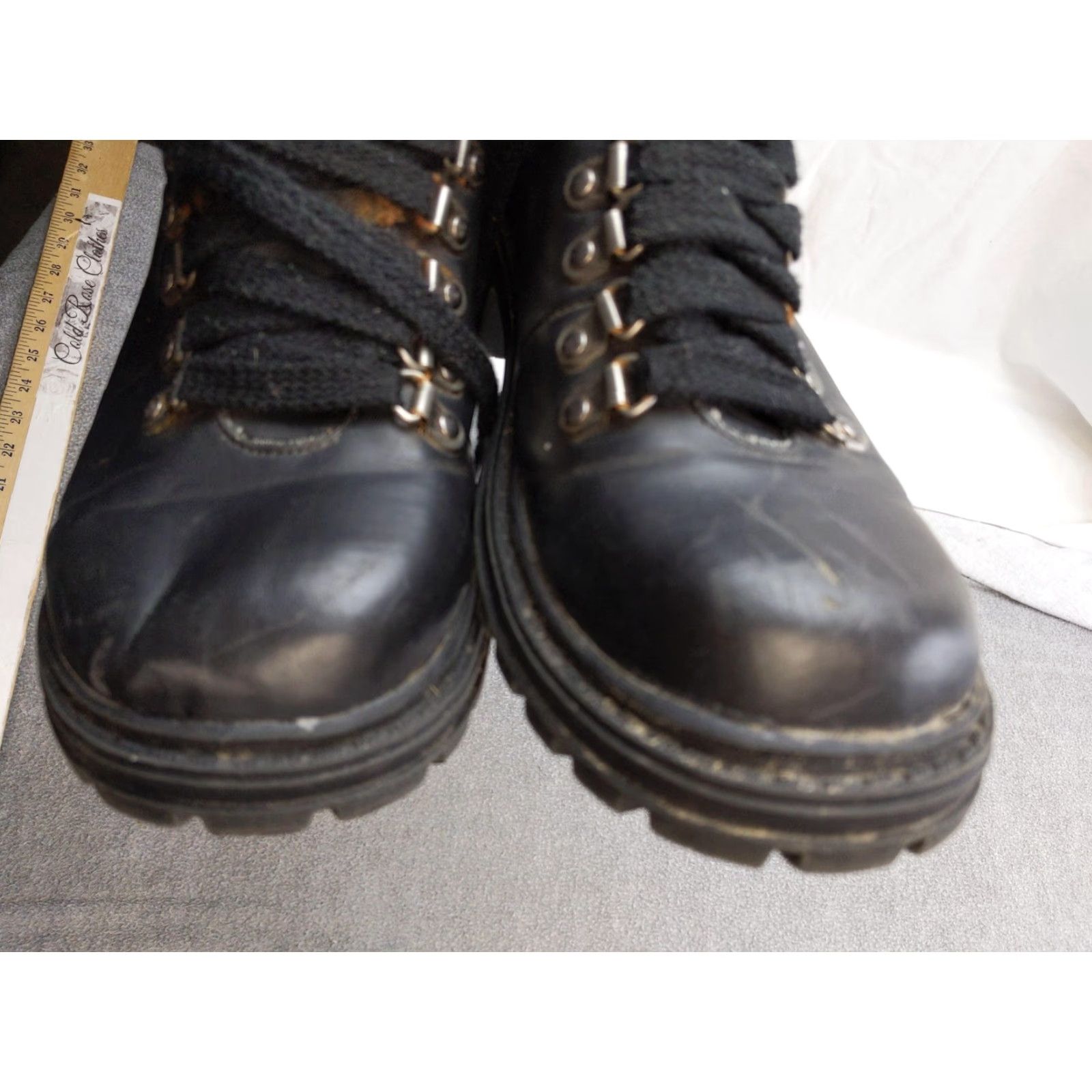 Vintage UNIONBAY Boss Boots Womens 9 Black Ankle Combat Lug Sole Block Heel Men’s? Womens Size US 9 / IT 39 - 5 Thumbnail