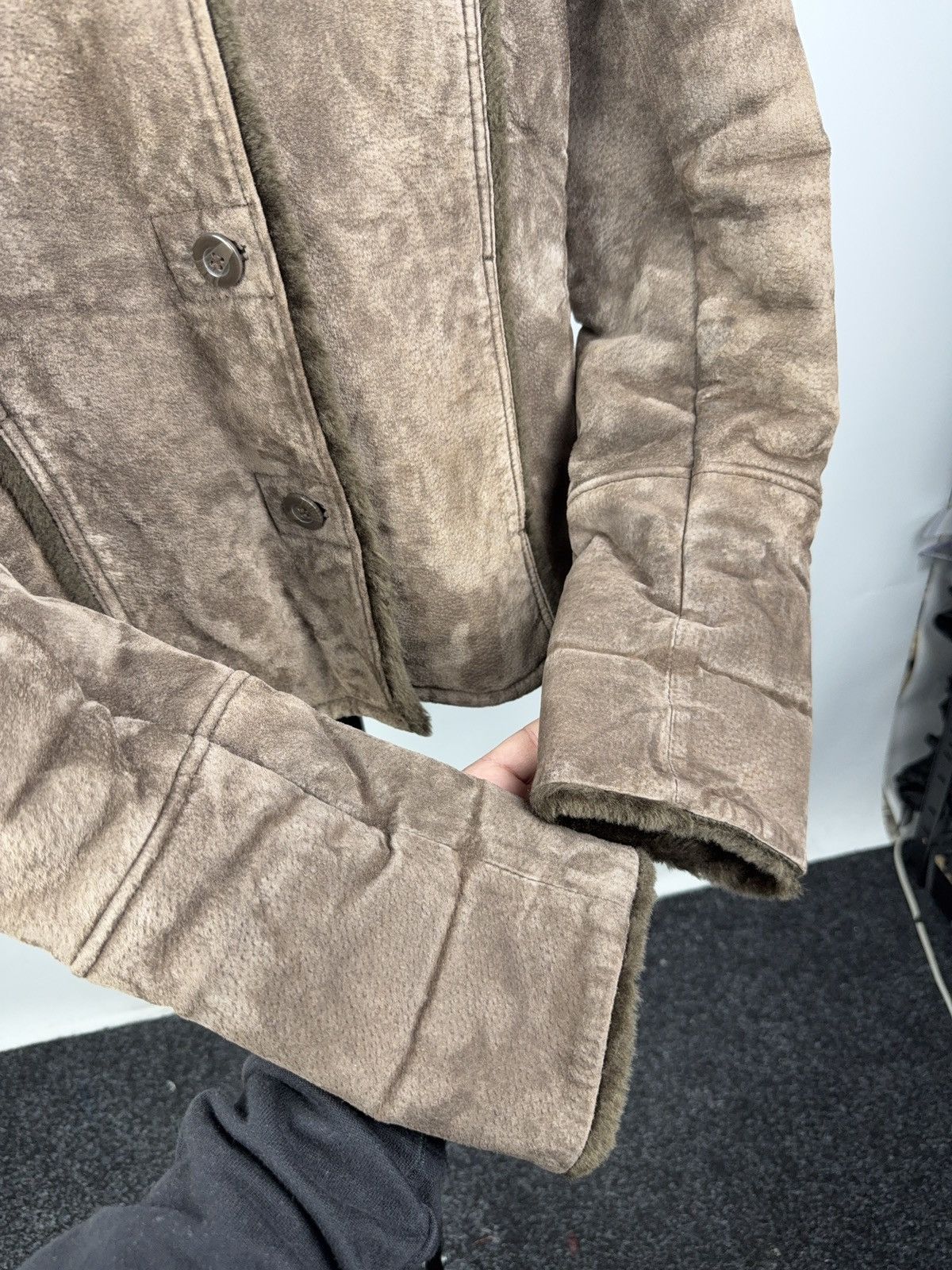 Gypsy Retro 00s Gipsy Brown Shearling Suede Leather Jacket Women S Size S / US 4 / IT 40 - 17 Thumbnail