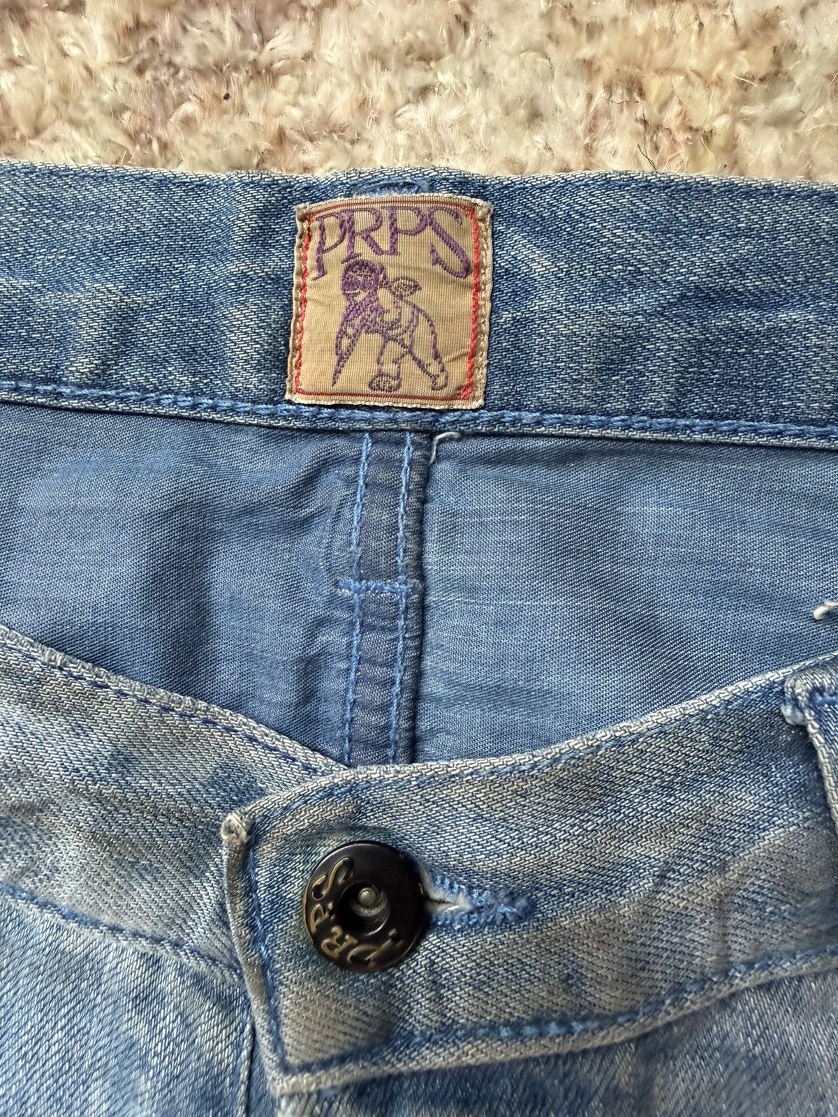 Prps PRPS Acid Wash Denim – Heavily Worn – Natural Rips & Fades Size US 30 / EU 46 - 5 Thumbnail
