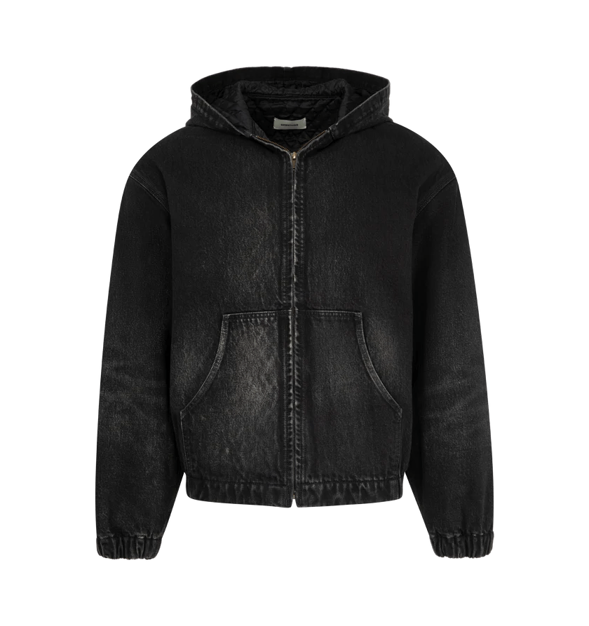 Seekings o1h1sh11225 Hooded Denim Worker Jacket in Desert Wash Black Size US L / EU 52-54 / 3 - 1 Thumbnail