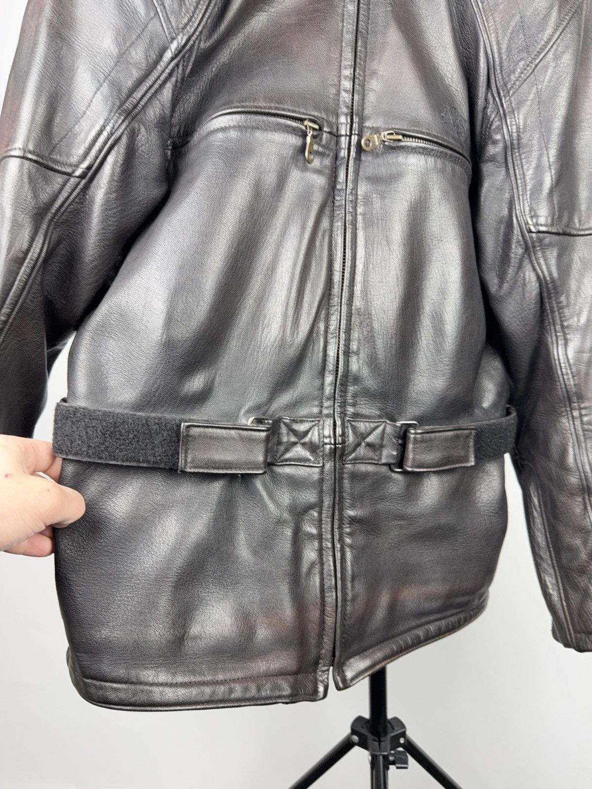 Genuine Leather 90s AJS Biker Moto Leather Motorcycle Jacket Armor Size 50 Size US M / EU 48-50 / 2 - 4 Thumbnail