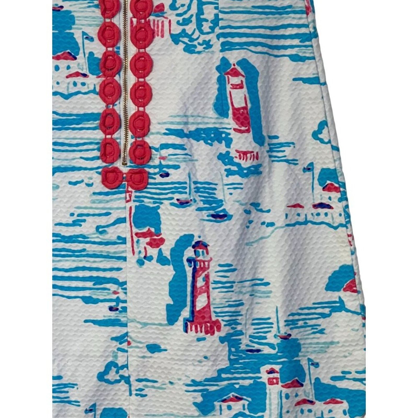 Lilly Pulitzer Lilly Pulitzer Delia Shift Dress Pique Knit Resort White 6 Size M / US 6-8 / IT 42-44 - 5 Thumbnail
