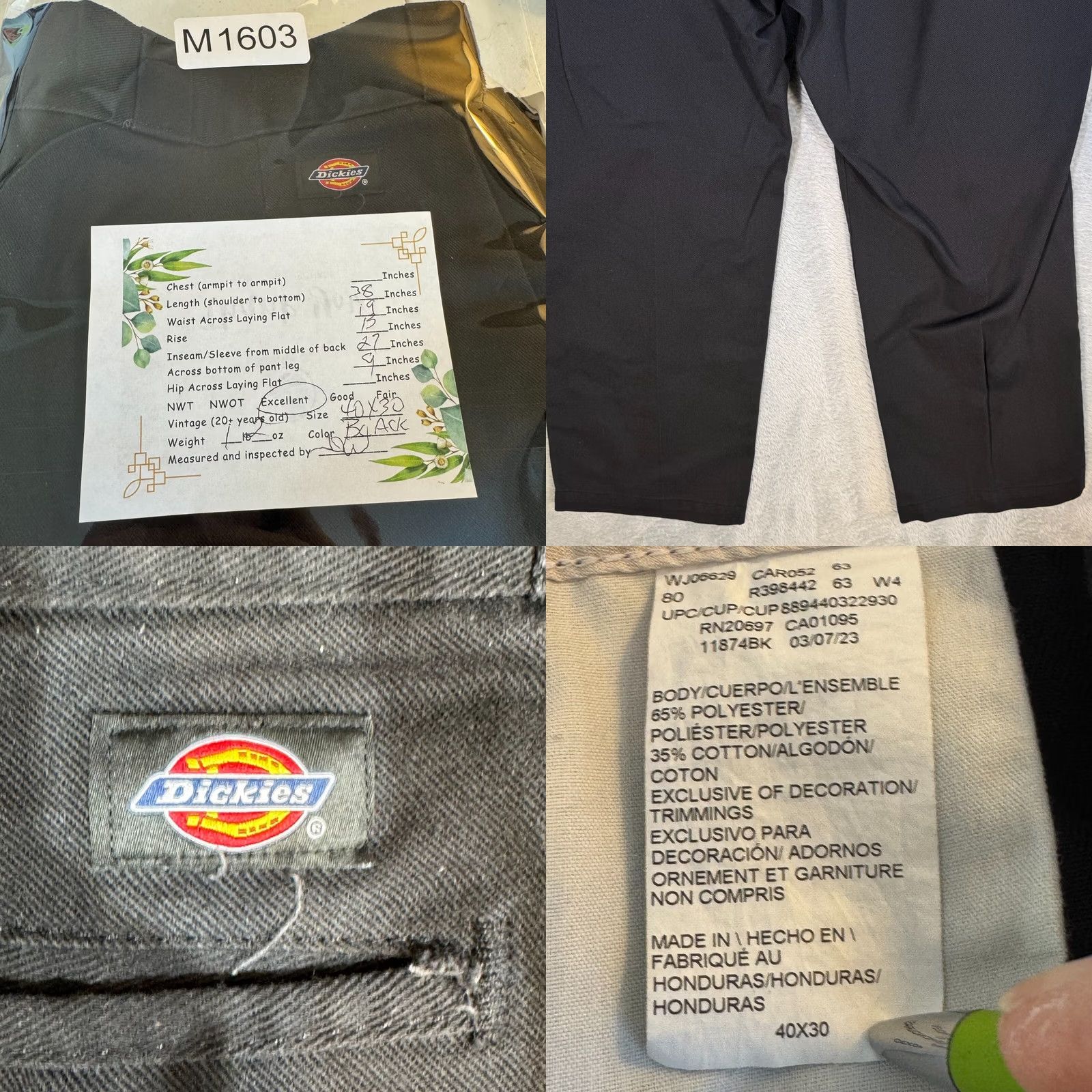 Dickies VINTAGE? No. Dickies 874 Original Flex Pants Mens 40 x 30 Black Pants High-Rise Workwear Size US 40 / EU 56 - 8 Thumbnail