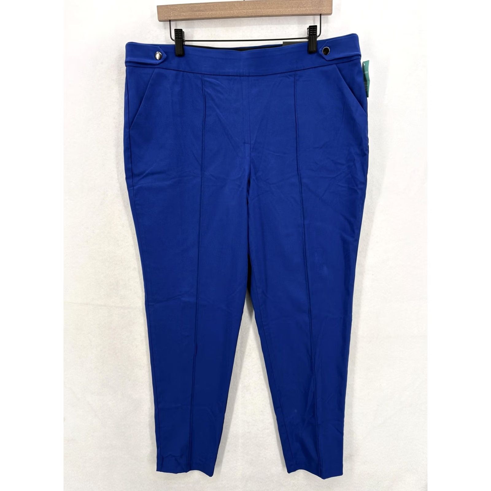 Vintage Maurices Skinny Bengaline Pants Womens XL Blue High Rise Pull On Stretch Work Pants Size 40" / US 18 - 2 Thumbnail