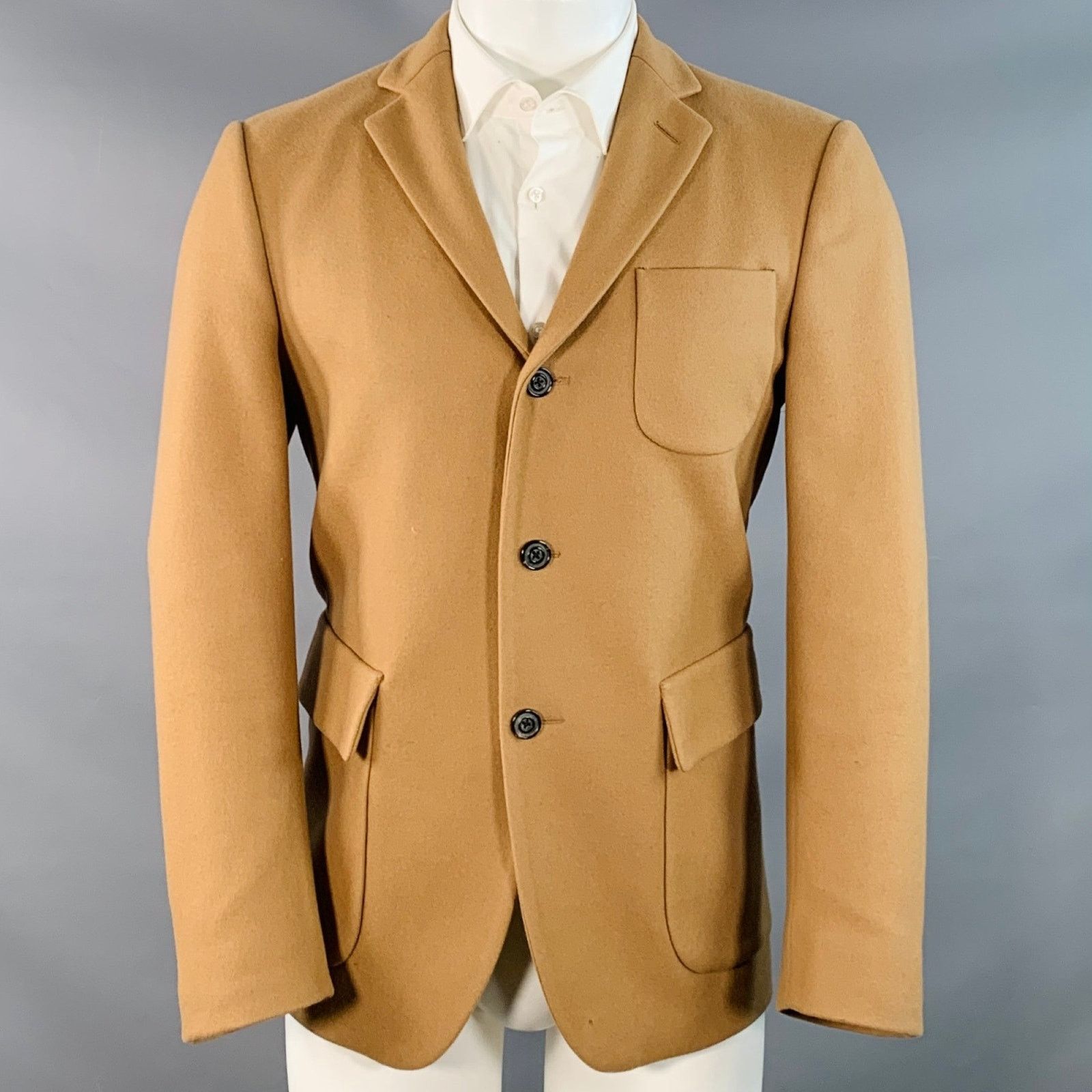 Lardini Size 40 Regular Tan Wool Notch Lapel Sport Coat Size 40R - 1 Thumbnail