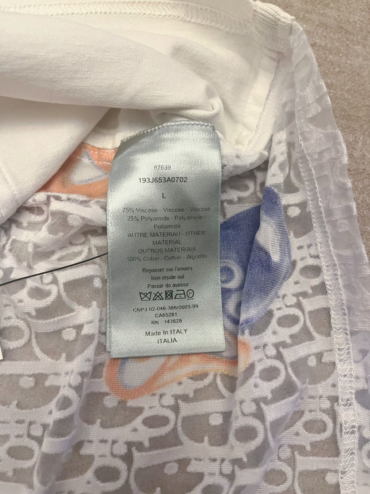 Dior Dior silk fishnet logo T-shirt Size US L / EU 52-54 / 3 - 3 Thumbnail