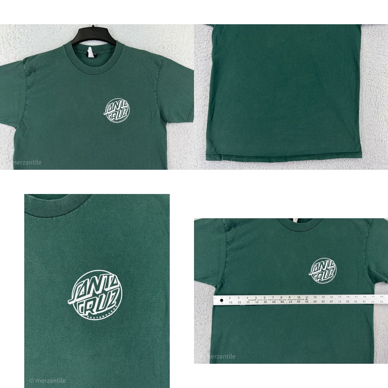 Vintage Santa Cruz Shirt Mens Medium Green Crew Neck Logo 100% Cotton T-Shirt California 90s Boys Mens Size US M / EU 48-50 / 2 - 8 Thumbnail