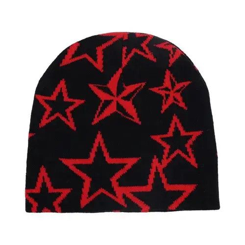 Other Hip Hop Red Star Beanie Hat Unisex Size ONE SIZE - 4 Thumbnail