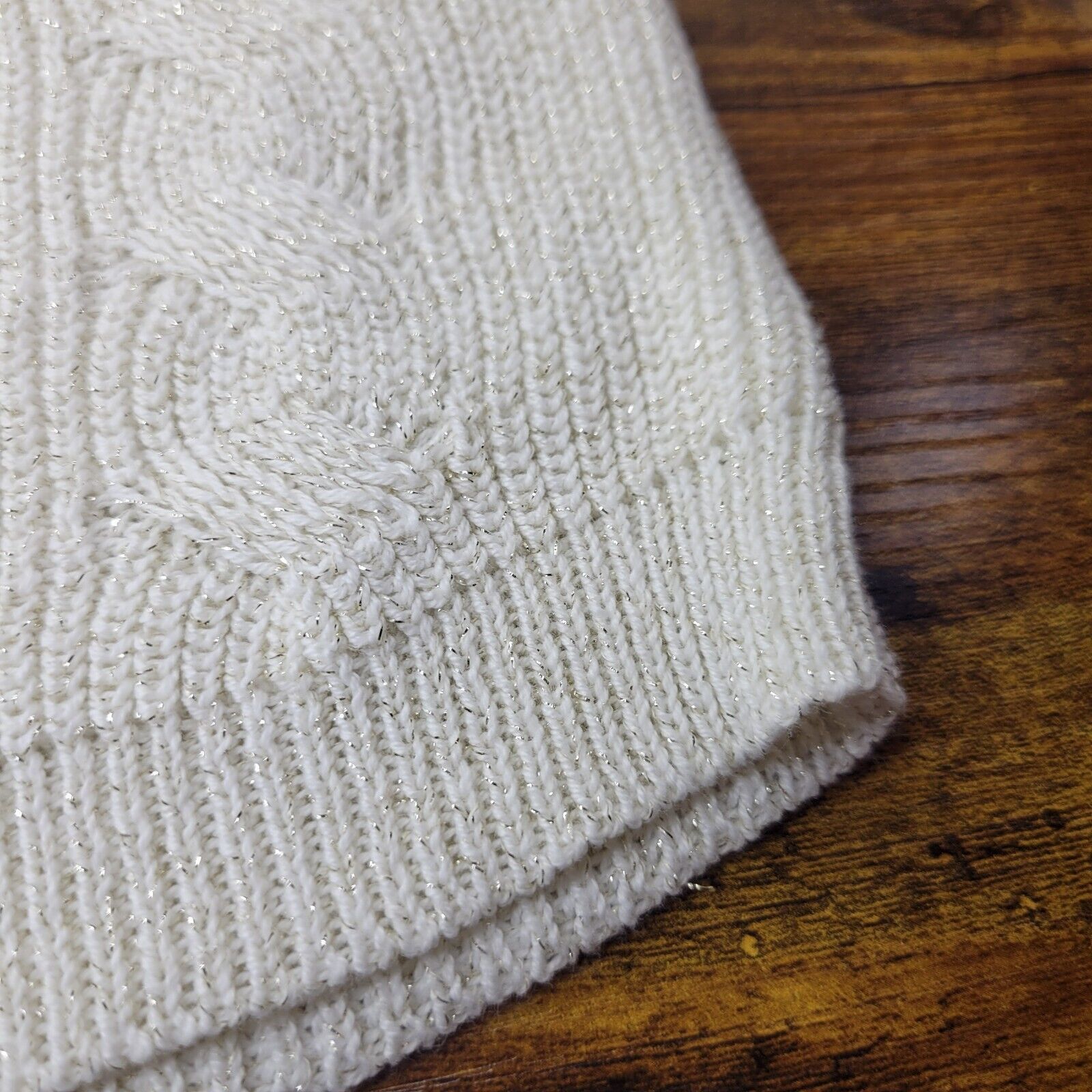 Liz Claiborne Liz Claiborne Large White Knit Sparkled Sweater Pullover Size L / US 10 / IT 46 - 12 Thumbnail