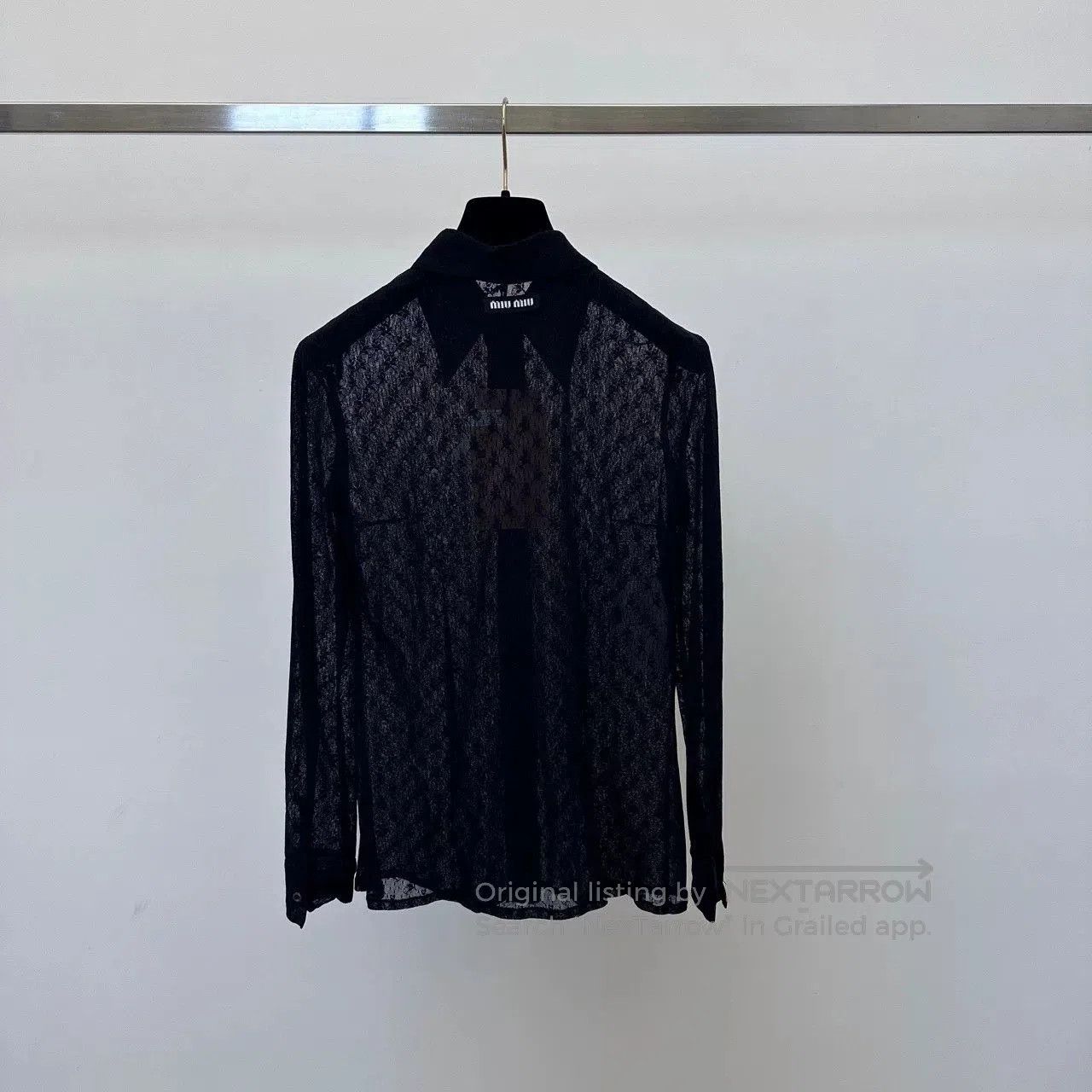 Miu Miu miu miu sheer lace button-up shirt. Size US M / EU 48-50 / 2 - 2 Thumbnail