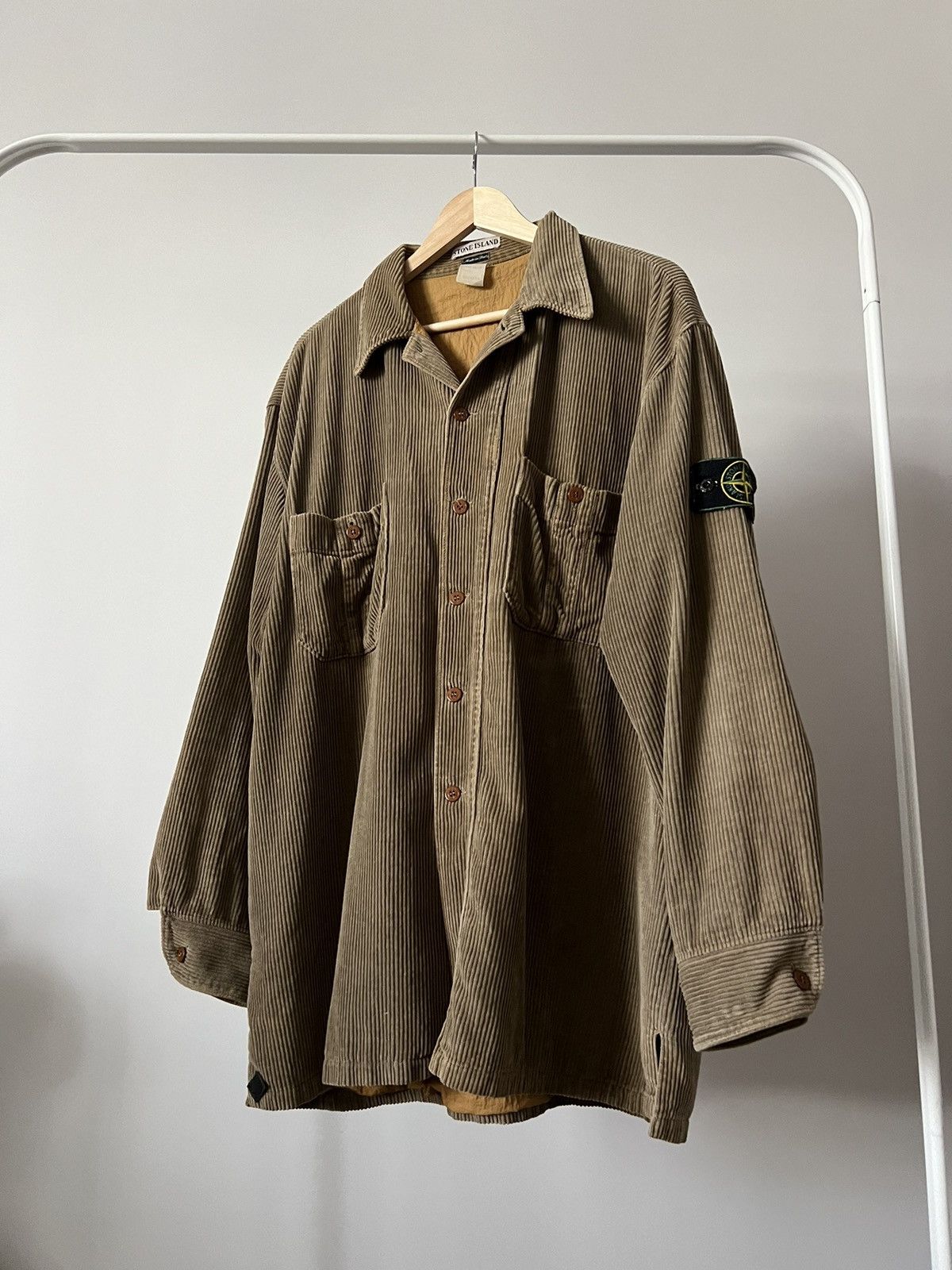 Stone Island A/W 1994 Red Jumbo Corduroy Overshirt | Grailed