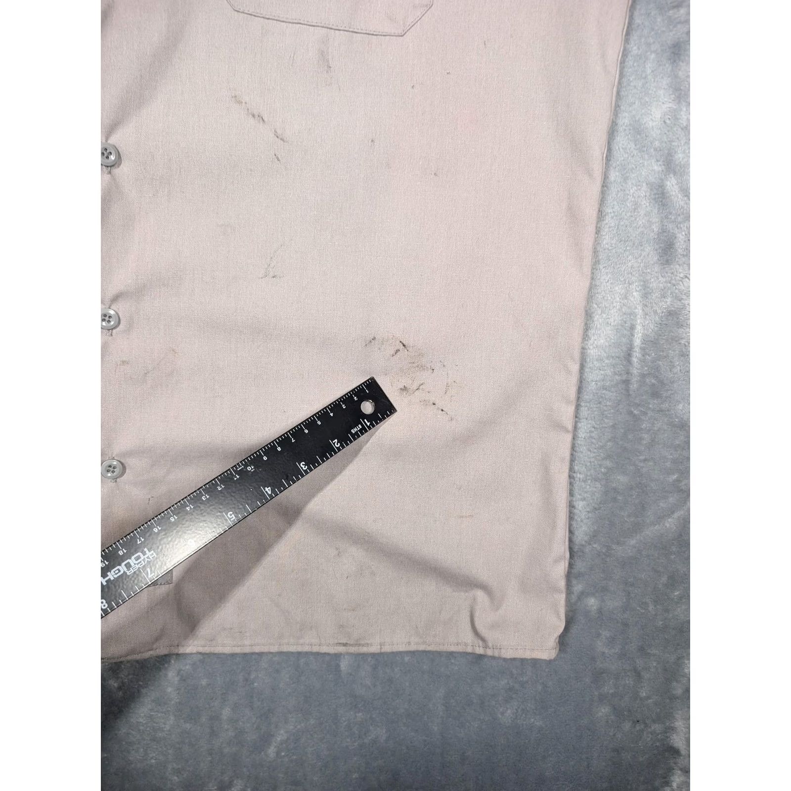Dickies Dickies Shirt Mens Large Gray Solid Short Sleeve Button Up Milwaukee Workwear Size US L / EU 52-54 / 3 - 4 Thumbnail