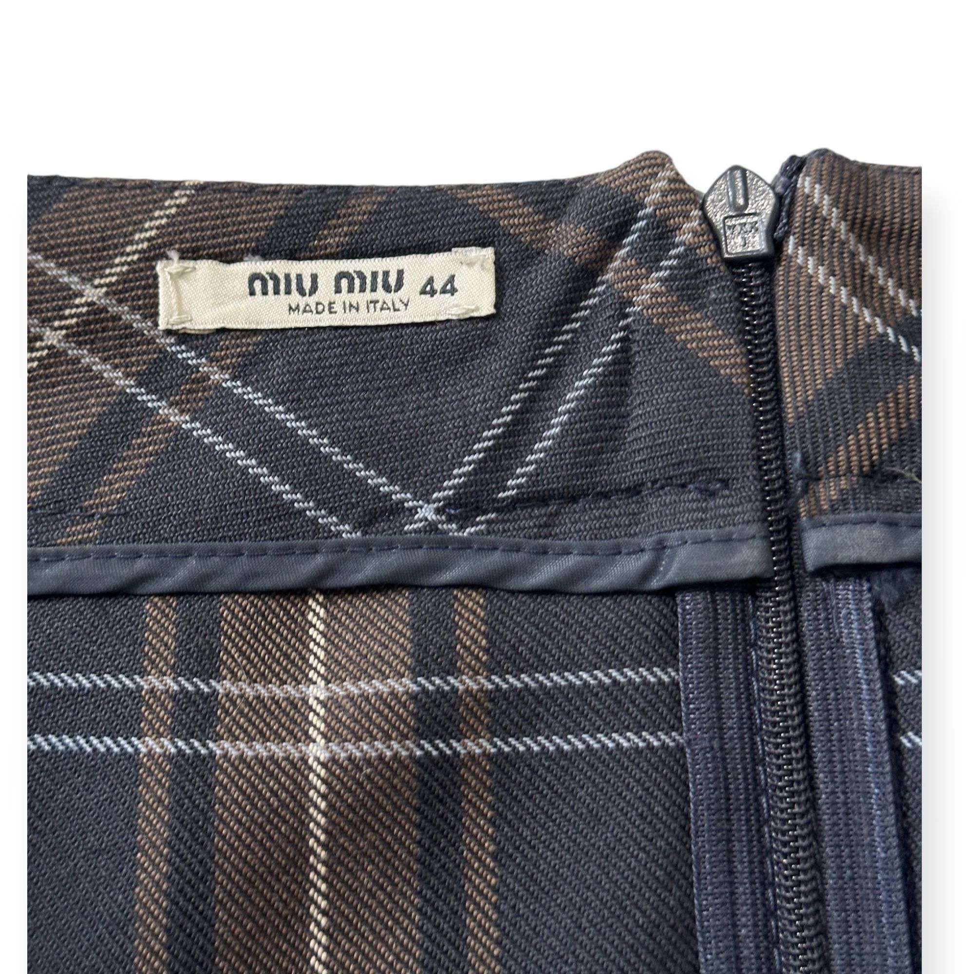 Miu Miu Miu Miu Tartan Wool A-Line Skirt Size 44 Size 30" / US 8 / IT 44 - 10 Thumbnail