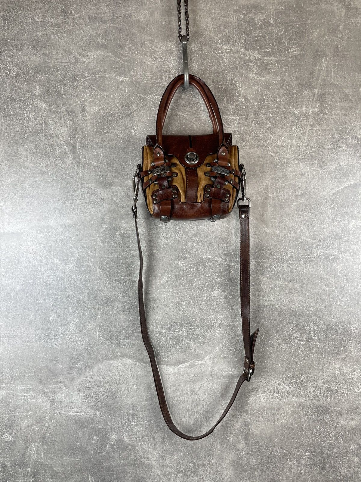 Diesel Y2K Diesel Leather Mini Bag Brown Tan Crossbody Shoulder Size ONE SIZE - 1 Thumbnail