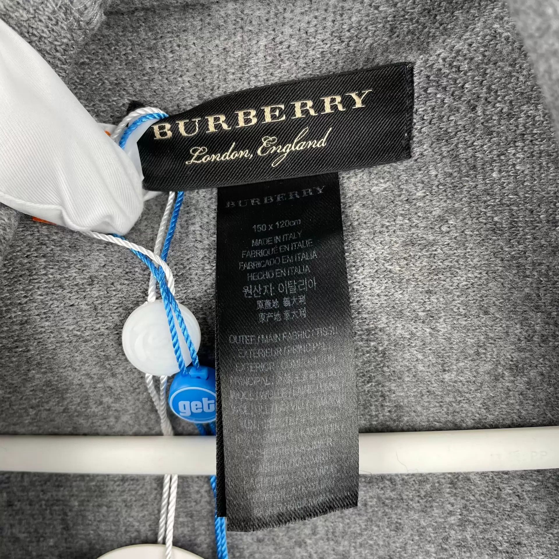 Burberry Burberry Gray Wool Shawl Size ONE SIZE - 3 Thumbnail
