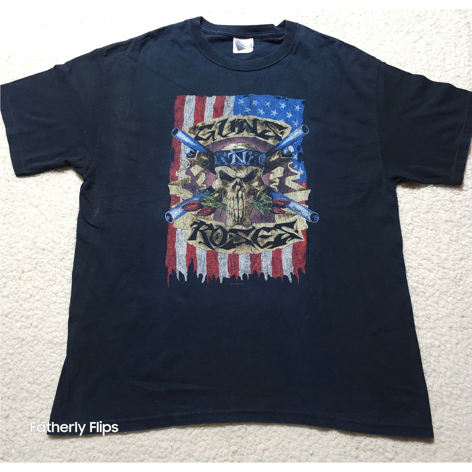 Hanes Vintage Guns N Roses American Flag Skull Hanes Shirt XL Size US L / EU 52-54 / 3 - 1 Thumbnail