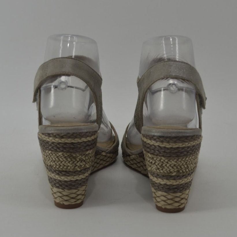 Johnston & Murphy Johnston & Murphy Wedge Sandals Gray Cutout Espadrille 7.5 Size US 7.5 / IT 37.5 - 14 Thumbnail