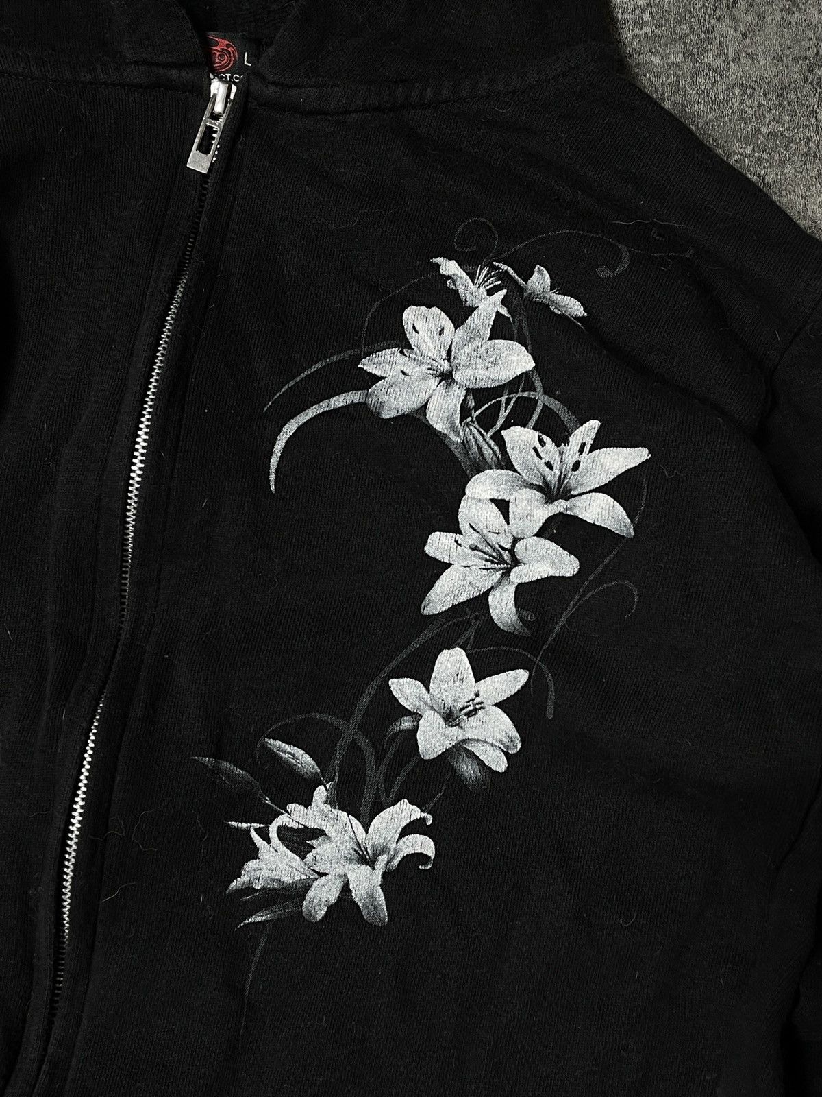 Vintage 🔥Offers🔥Vintage Y2K Hoodie Zip Flowers Love Rare Size L / US 10 / IT 46 - 4 Thumbnail