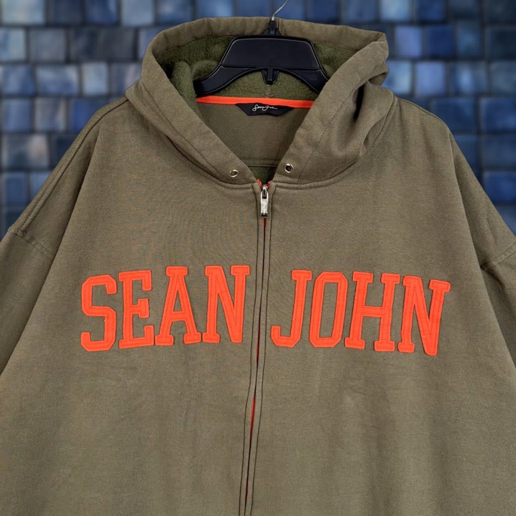 Sean John Sean John Hoodie Mens 3X Green Big Tall Graphic Streetwear Hip Hop Y2K Urban 90s Logo Full Zip Hooded Pockets Lined Size US XXL / EU 58 / 5 - 1 Thumbnail