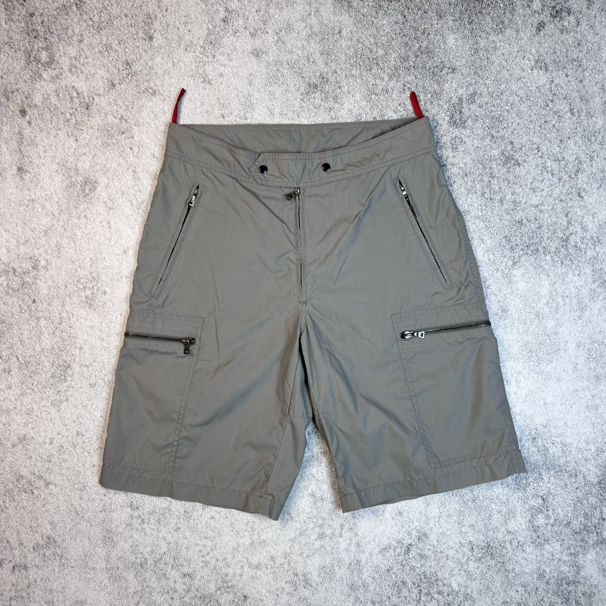 Prada Prada Vintage Nylon Cargo Zip Pockets Gray Tab Shorts Size US 30 / EU 46 - 1 Thumbnail