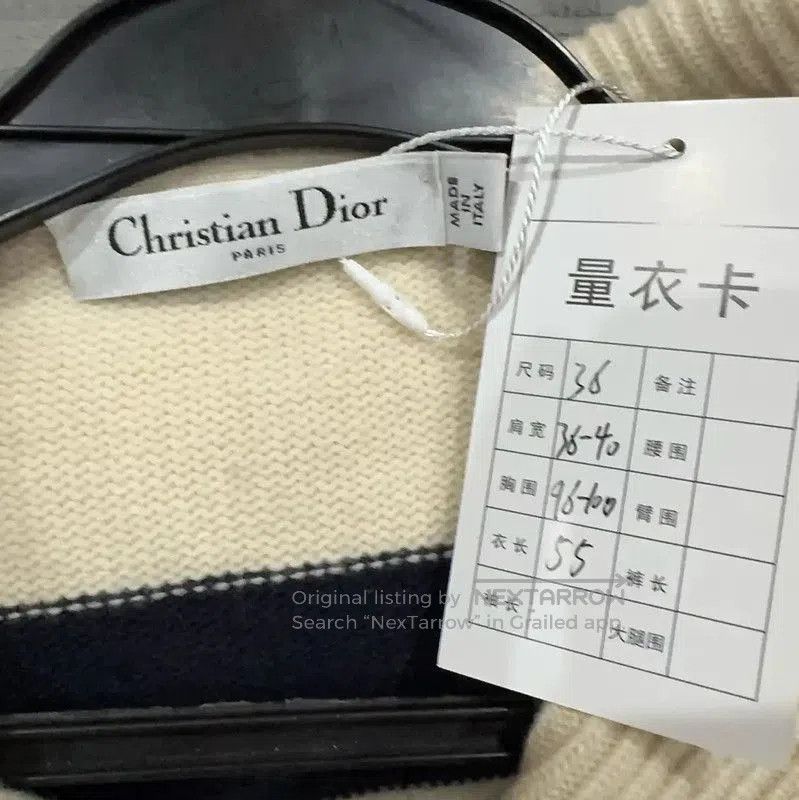 Dior Dior Knit Pullover in Cream and Navy Stripes . Size S / US 4 / IT 40 - 3 Thumbnail