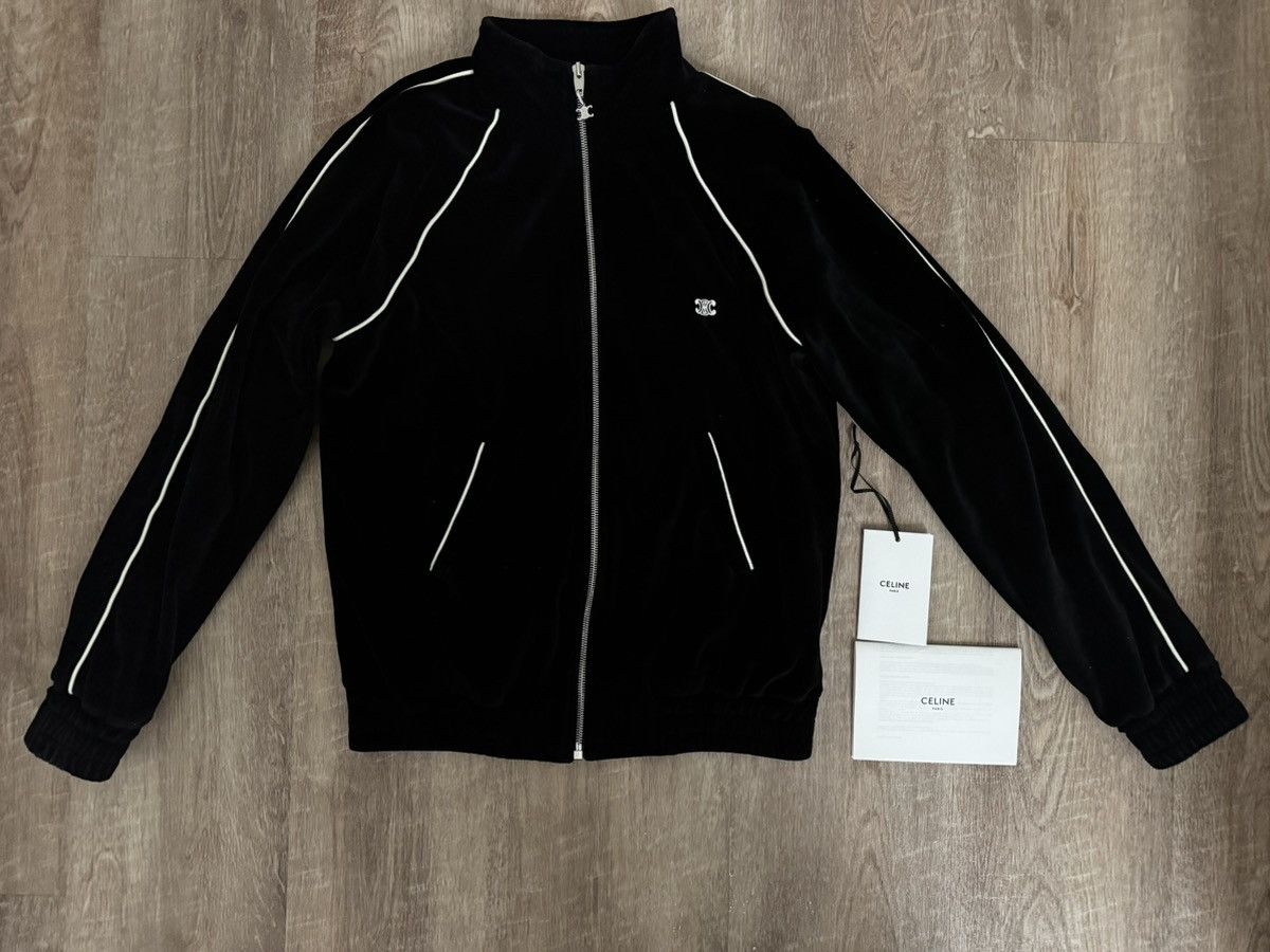 Celine CELINE TRACKSUIT JACKET IN DOUBLE FACE JERSEY IN BLACK